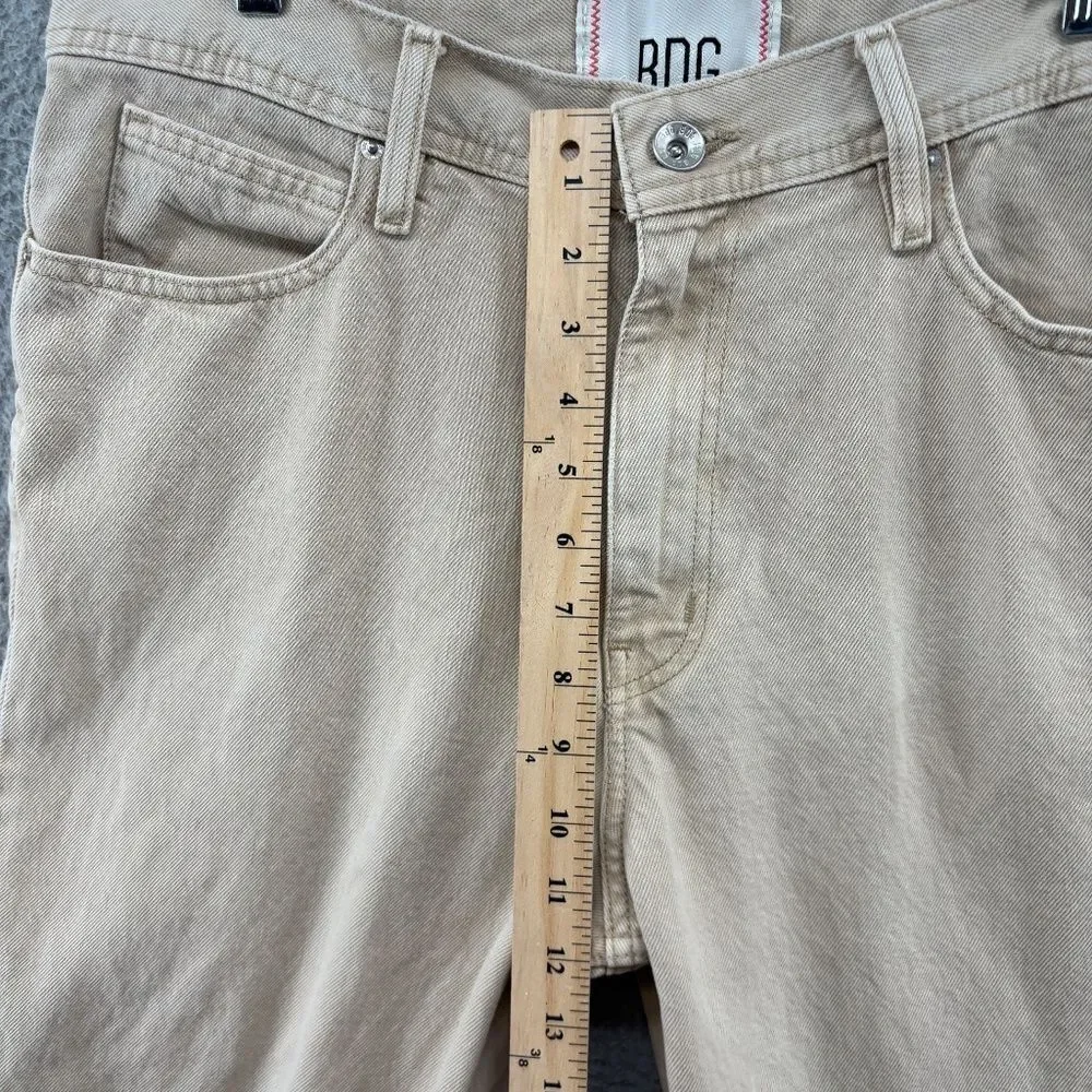 BDG Dad Slim Tapered Jeans 34x32 Beige Khaki Cotton Denim